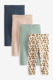 Brown Sunflower Leggings 4 Pack (3mths-7yrs) - Image 1 of 7