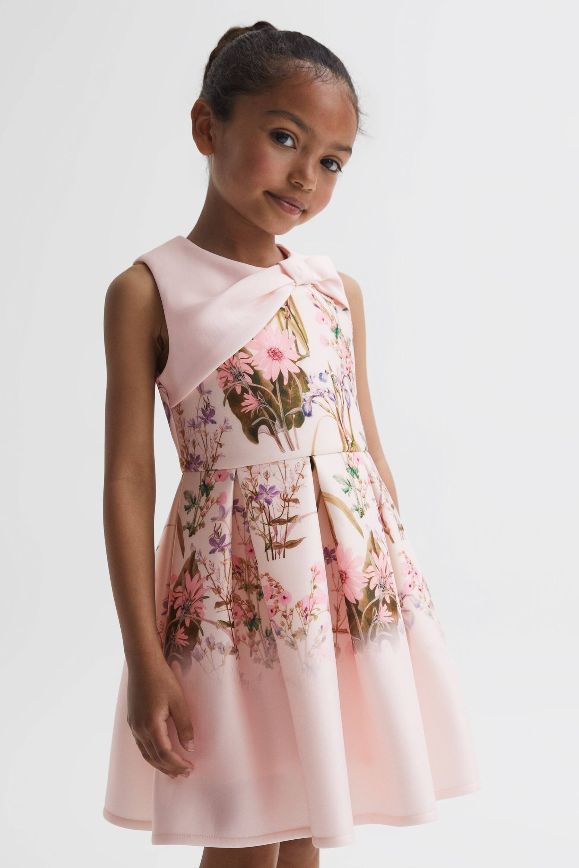 Reiss Multi Emily Junior Scuba Floral Printed Dress - Image 1 of 5