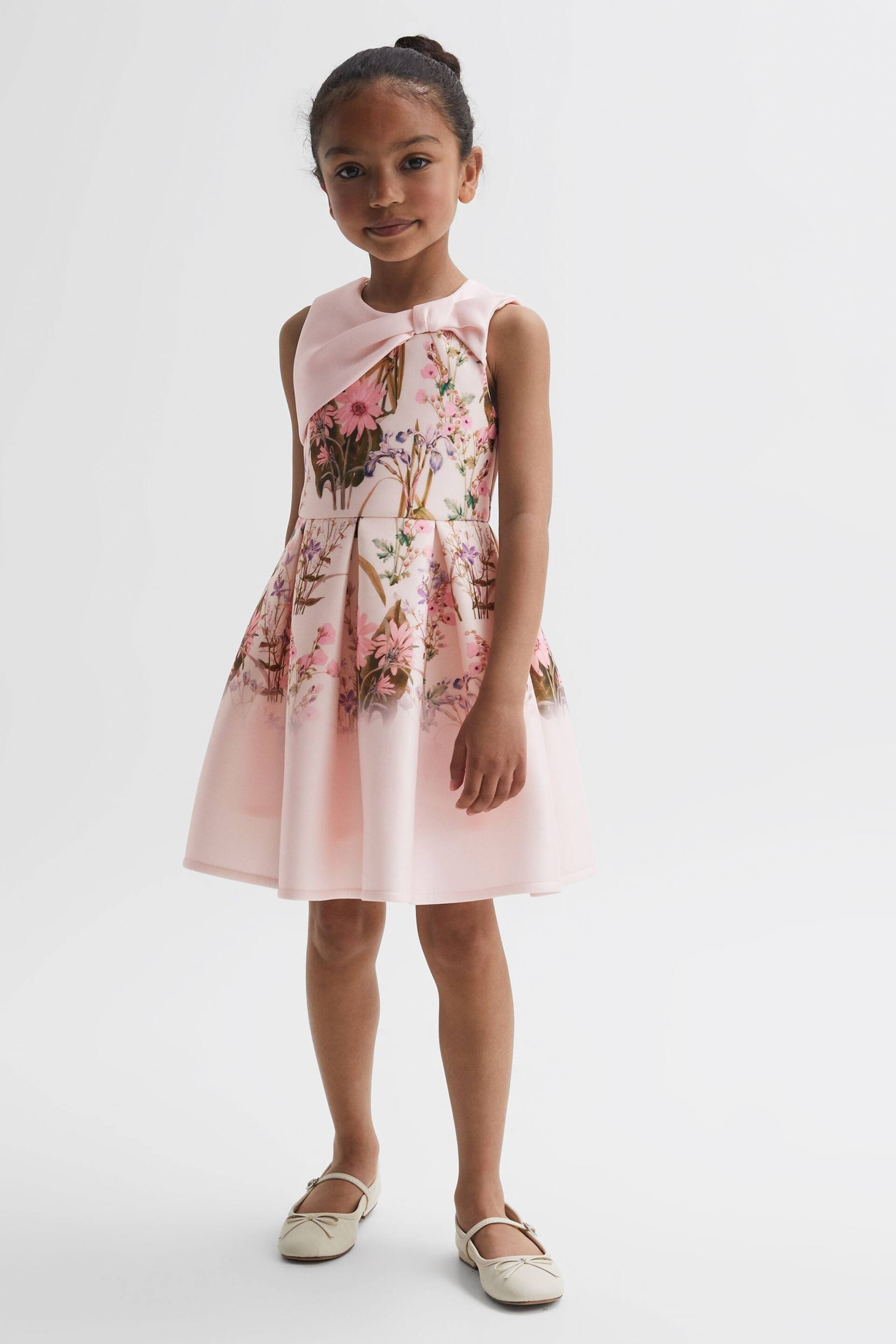 Reiss Multi Emily Junior Scuba Floral Printed Dress - Image 3 of 5