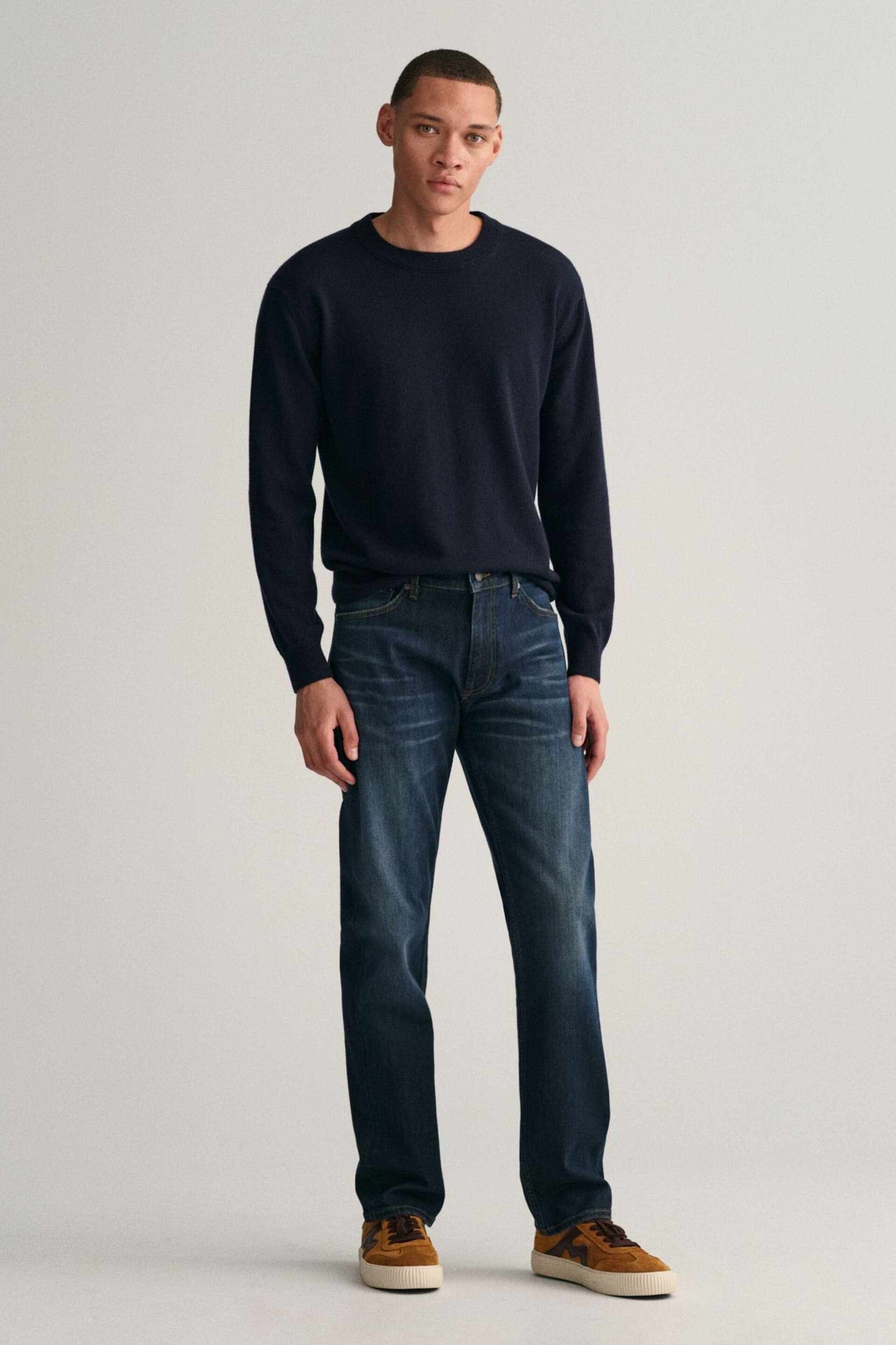 GANT Blue Regular Fit Archive Wash Jeans - Image 3 of 5