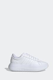 adidas White Grand Court Platform Trainers - Image 1 of 9