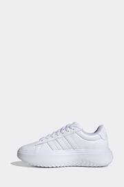 adidas White Grand Court Platform Trainers - Image 2 of 9