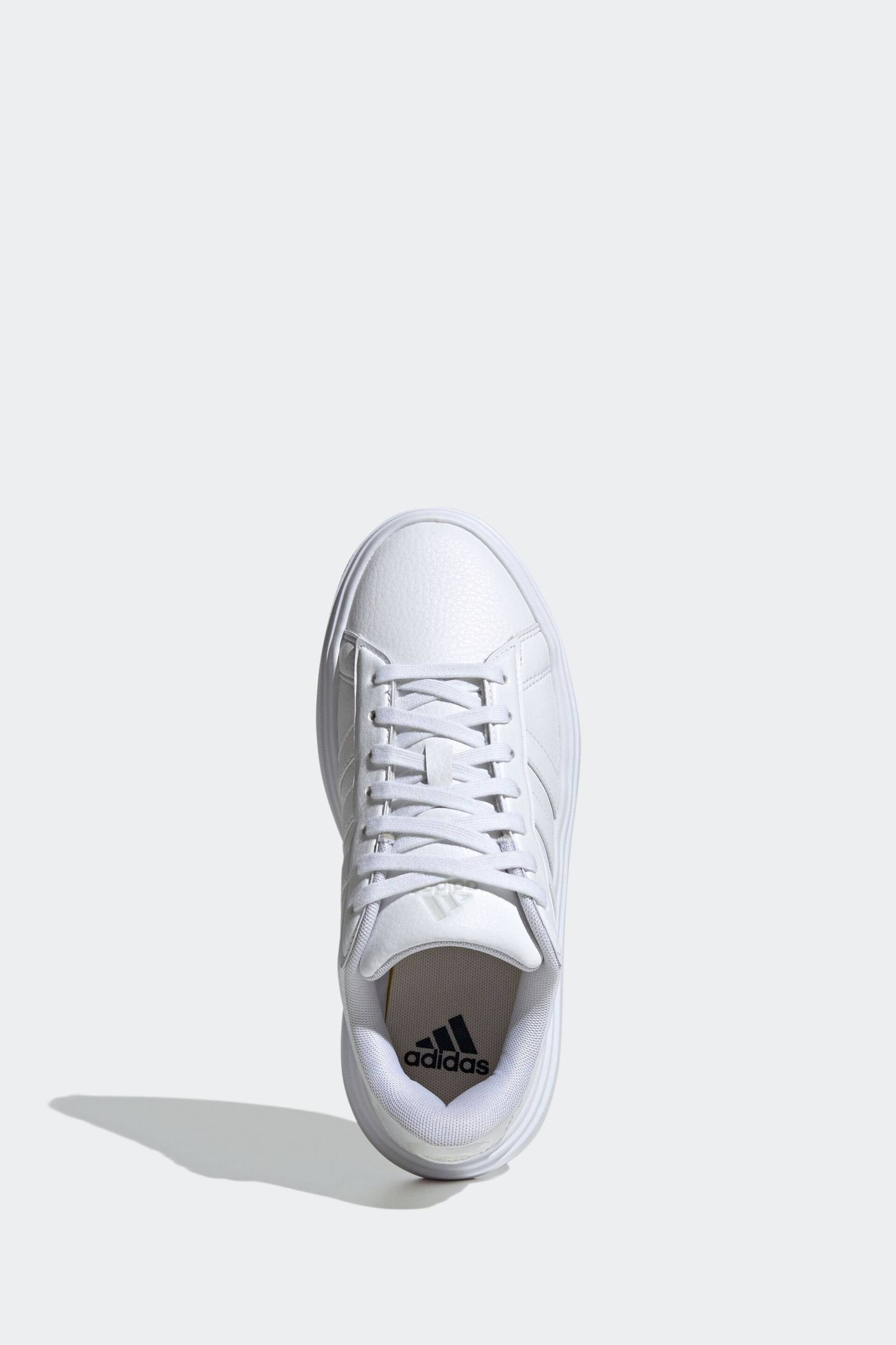 adidas White Grand Court Platform Trainers - Image 6 of 9
