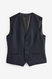 Navy Textured Wool Suit: Waistcoat - Image 5 of 10