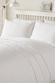 Serene White Tassel Duvet Cover And Pillowcase Set - Image 1 of 2