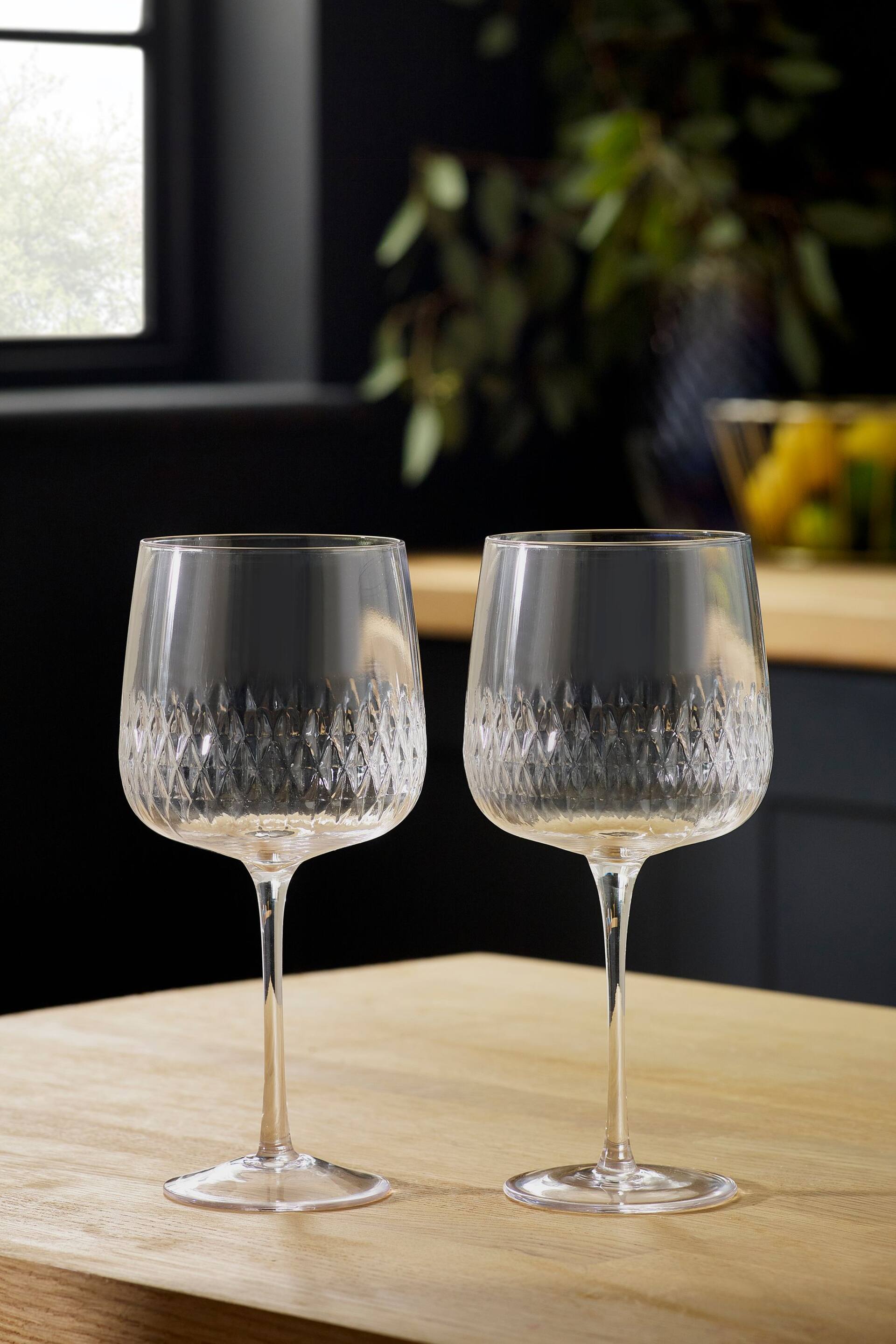 Set of 2 Clear Albany Gin Glasses - Image 2 of 3