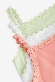 Pink/White/Mint Daisy Trim Vest 3 Pack (3-16yrs) - Image 9 of 9