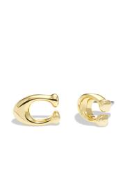 COACH Gold Tone Signature C Stud Earrings - Image 1 of 2