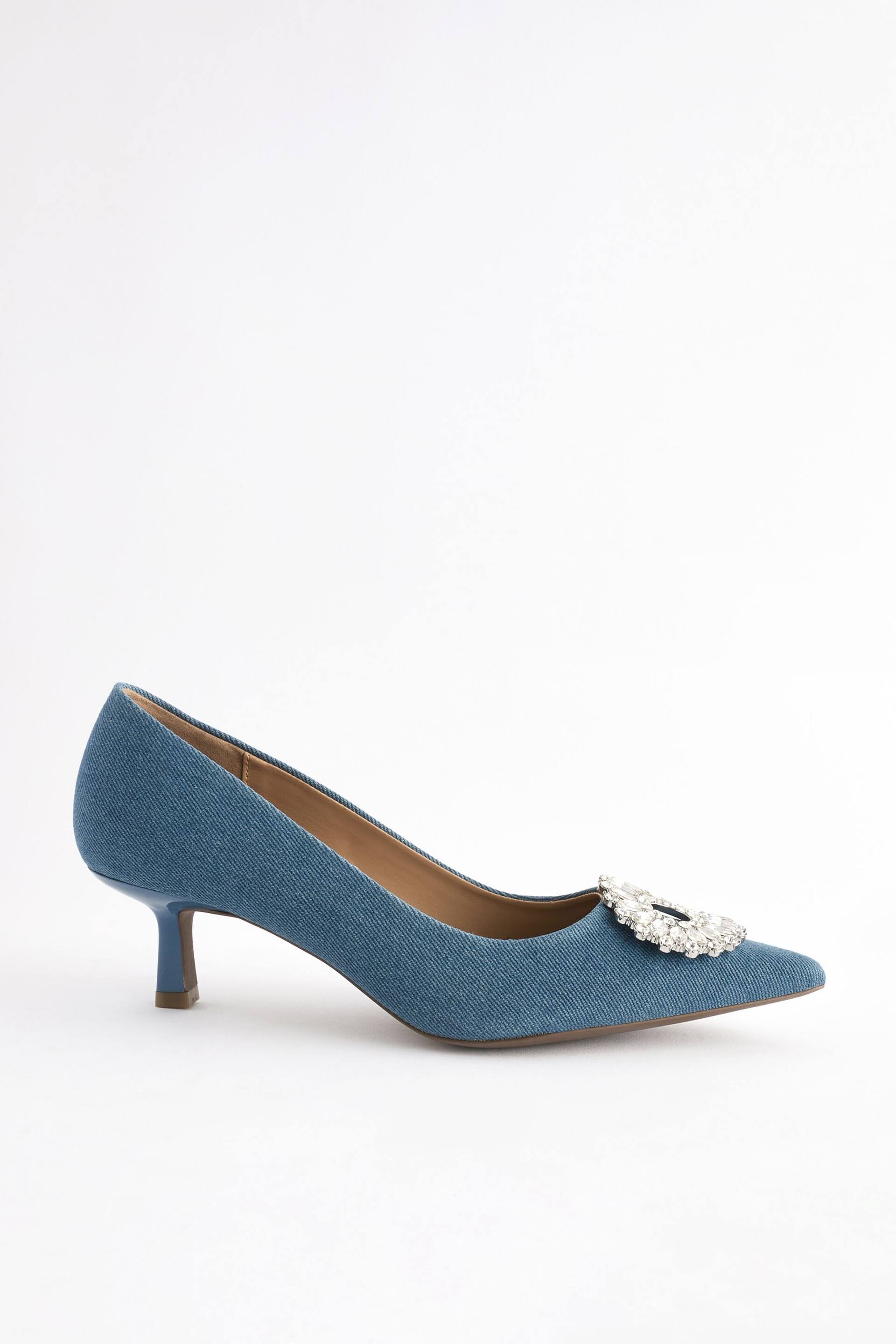 Denim Forever Comfort Jewel Trim Kitten Heels - Image 2 of 6