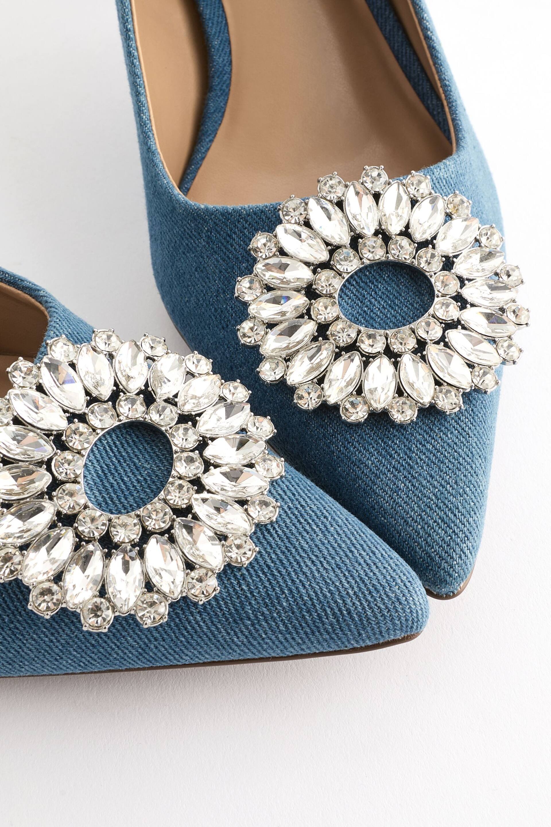 Denim Forever Comfort Jewel Trim Kitten Heels - Image 5 of 6