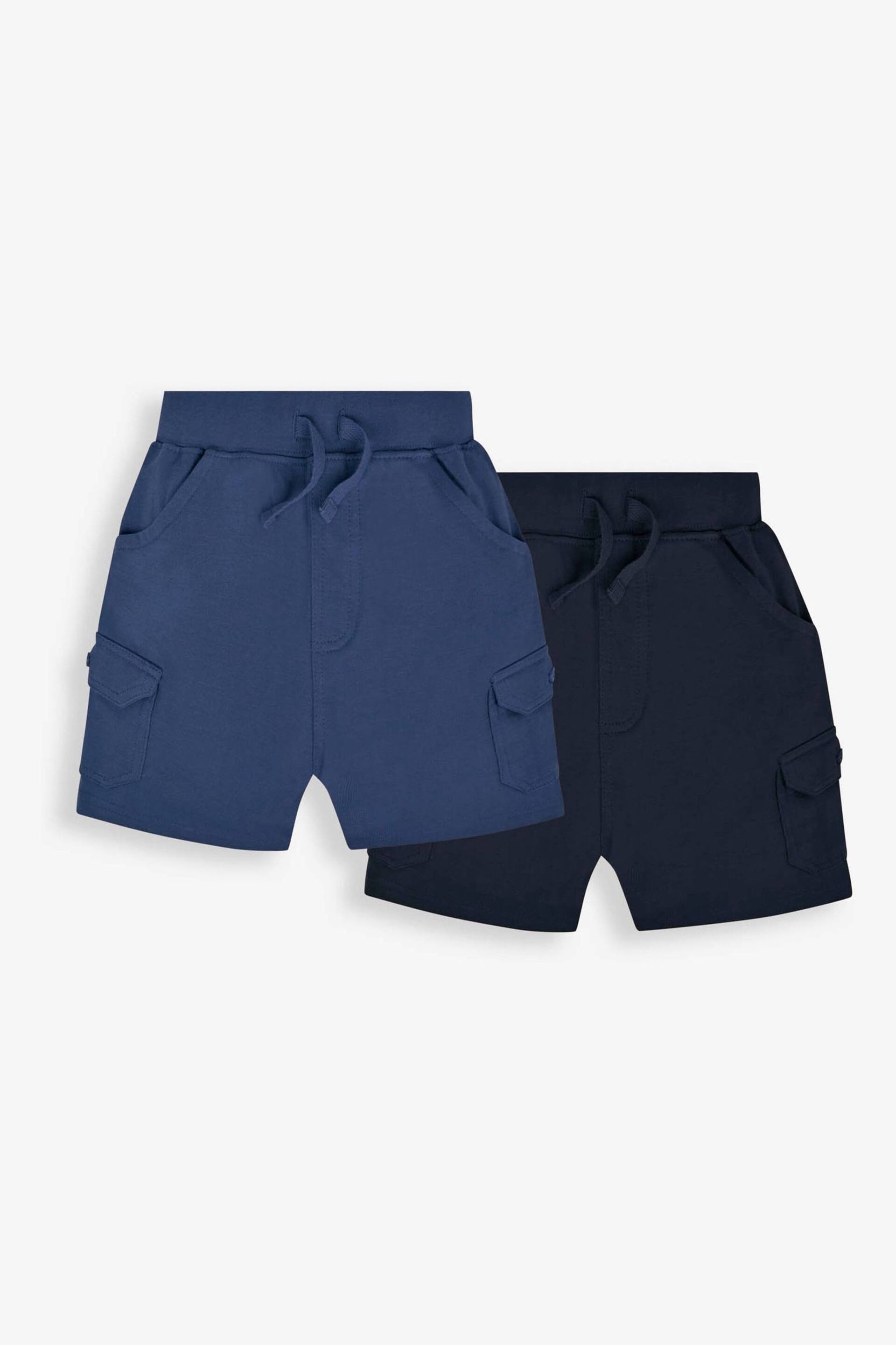 JoJo Maman Bébé Indigo Blue 2-Pack Jersey Cargo Shorts - Image 1 of 6