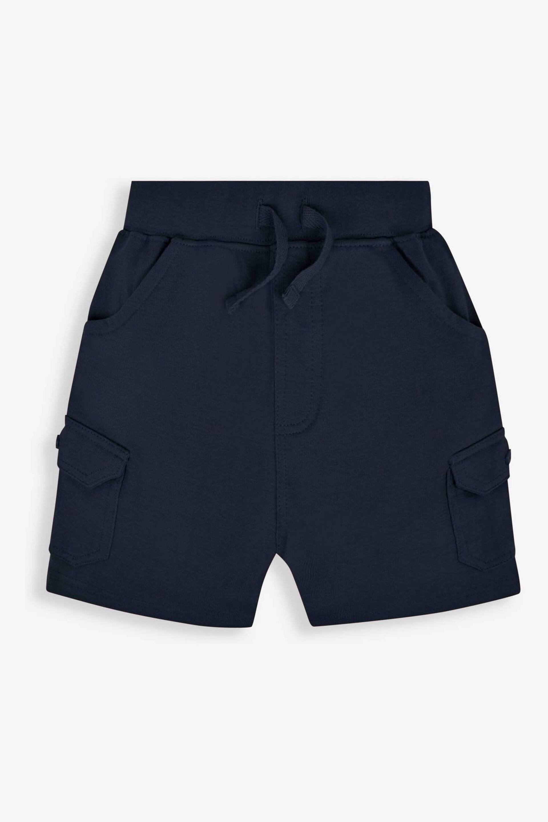 JoJo Maman Bébé Indigo Blue 2-Pack Jersey Cargo Shorts - Image 3 of 6