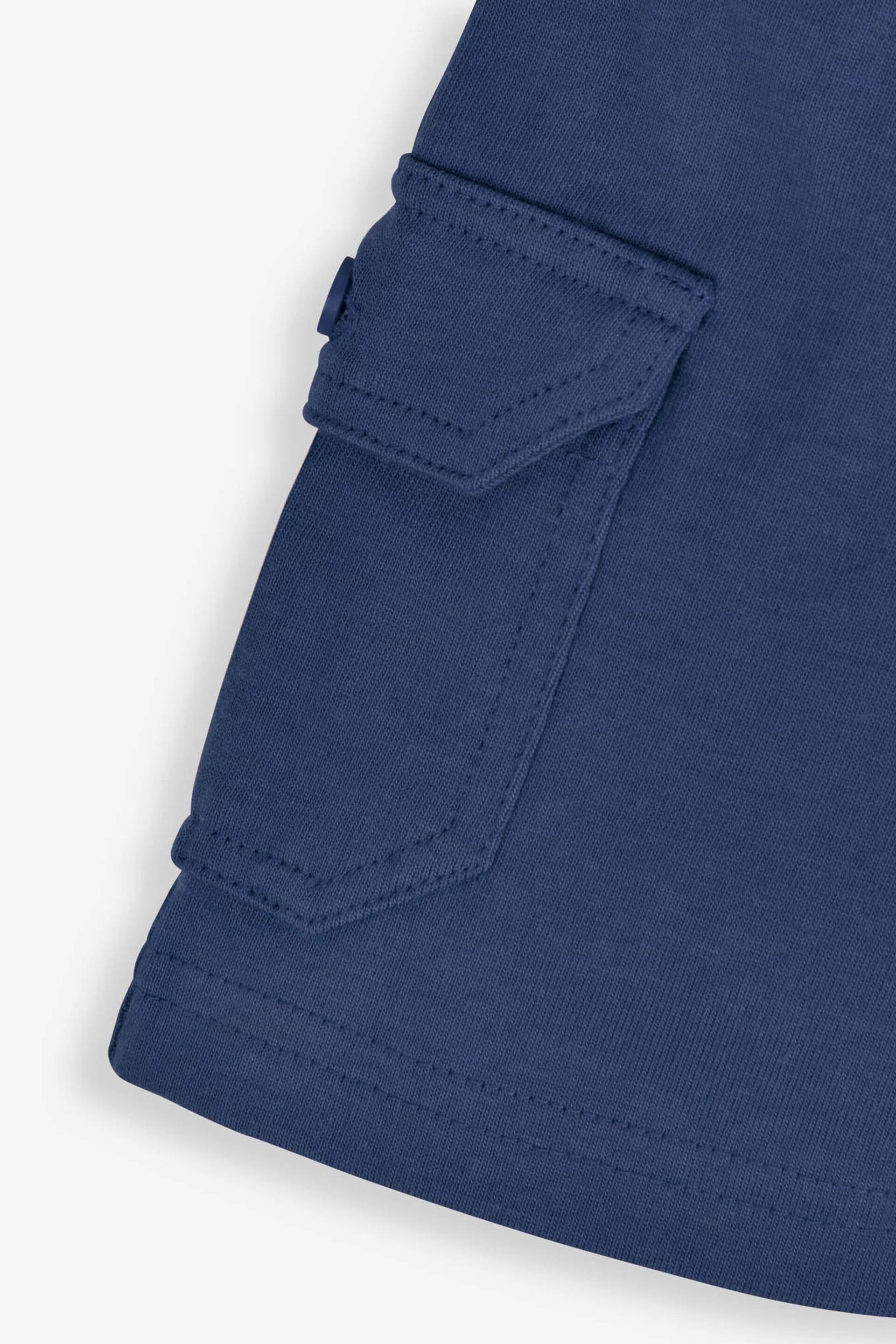 JoJo Maman Bébé Indigo Blue 2-Pack Jersey Cargo Shorts - Image 4 of 6