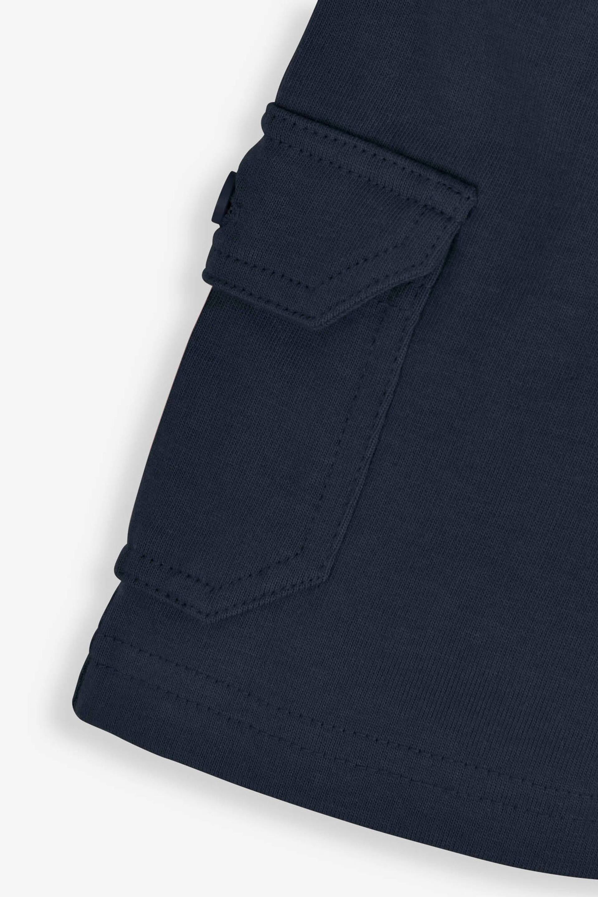 JoJo Maman Bébé Indigo Blue 2-Pack Jersey Cargo Shorts - Image 5 of 6