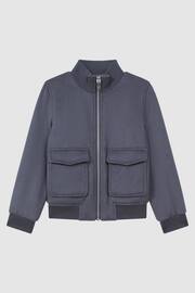 Reiss Airforce Blue Shuffle Senior Wool Blend Zip-Through Jacket - Image 2 of 6