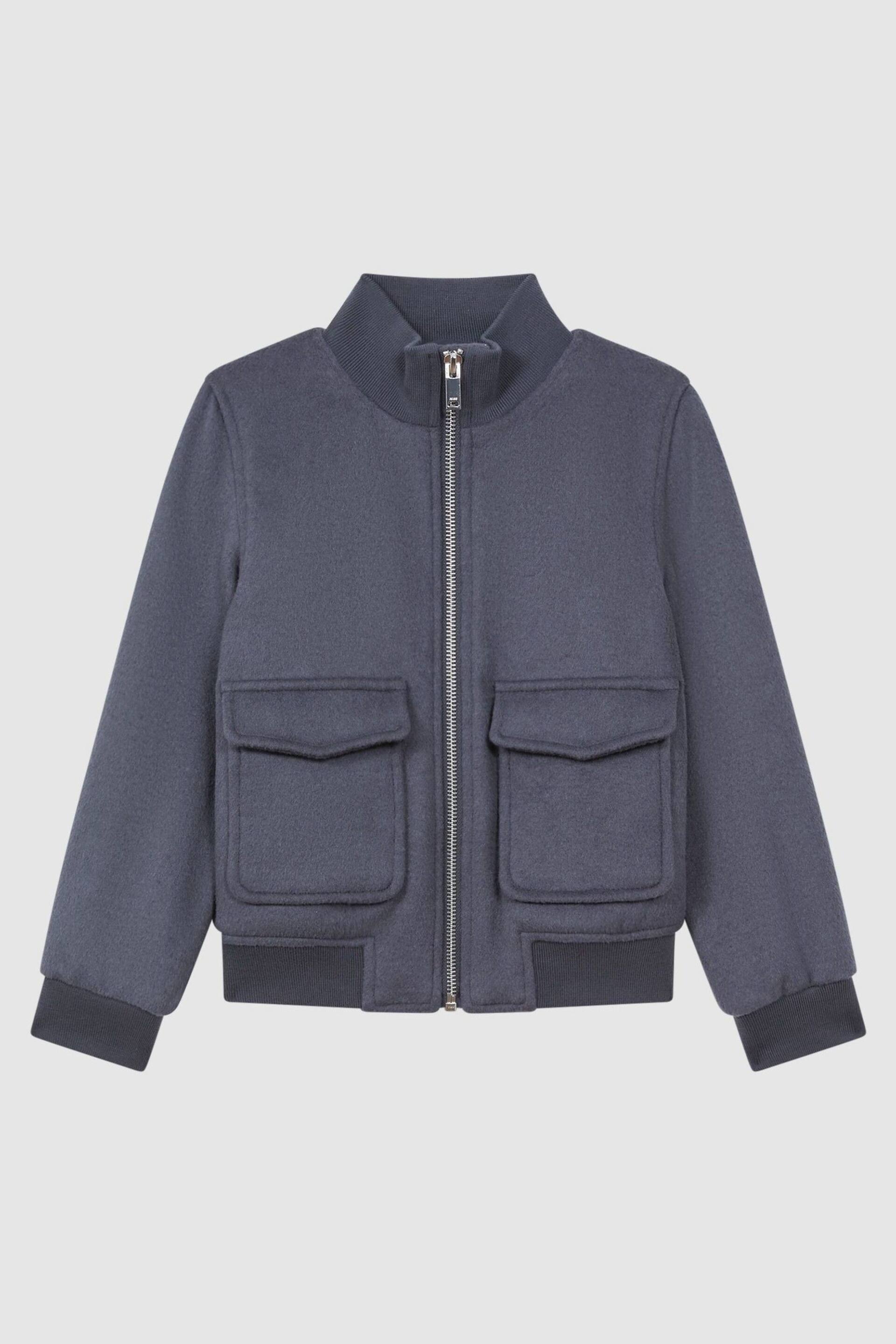 Reiss Airforce Blue Shuffle Senior Wool Blend Zip-Through Jacket - Image 2 of 6