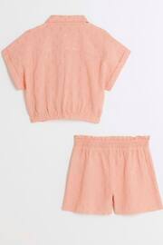 River Island Pink Girls Tie Front Linen Set - Image 2 of 4