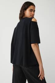 Fred Perry Womens Black Cut Out T-Shirt - Image 2 of 4