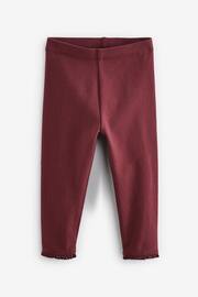 Berry Red Lace Trim Leggings (3mths-7yrs) - Image 2 of 4