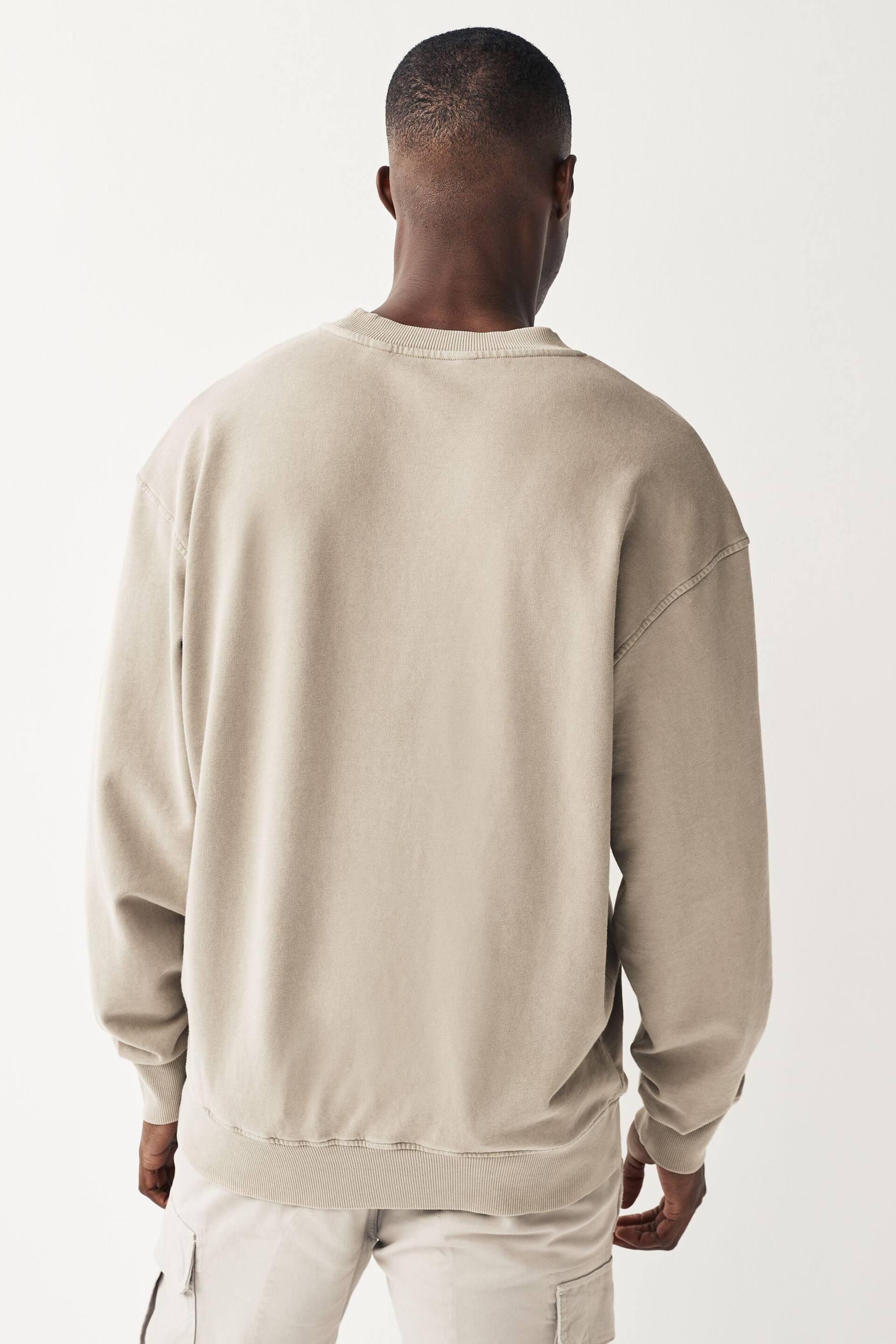 Stone Oversized Garment Wash Sweatshirt - Image 2 of 6