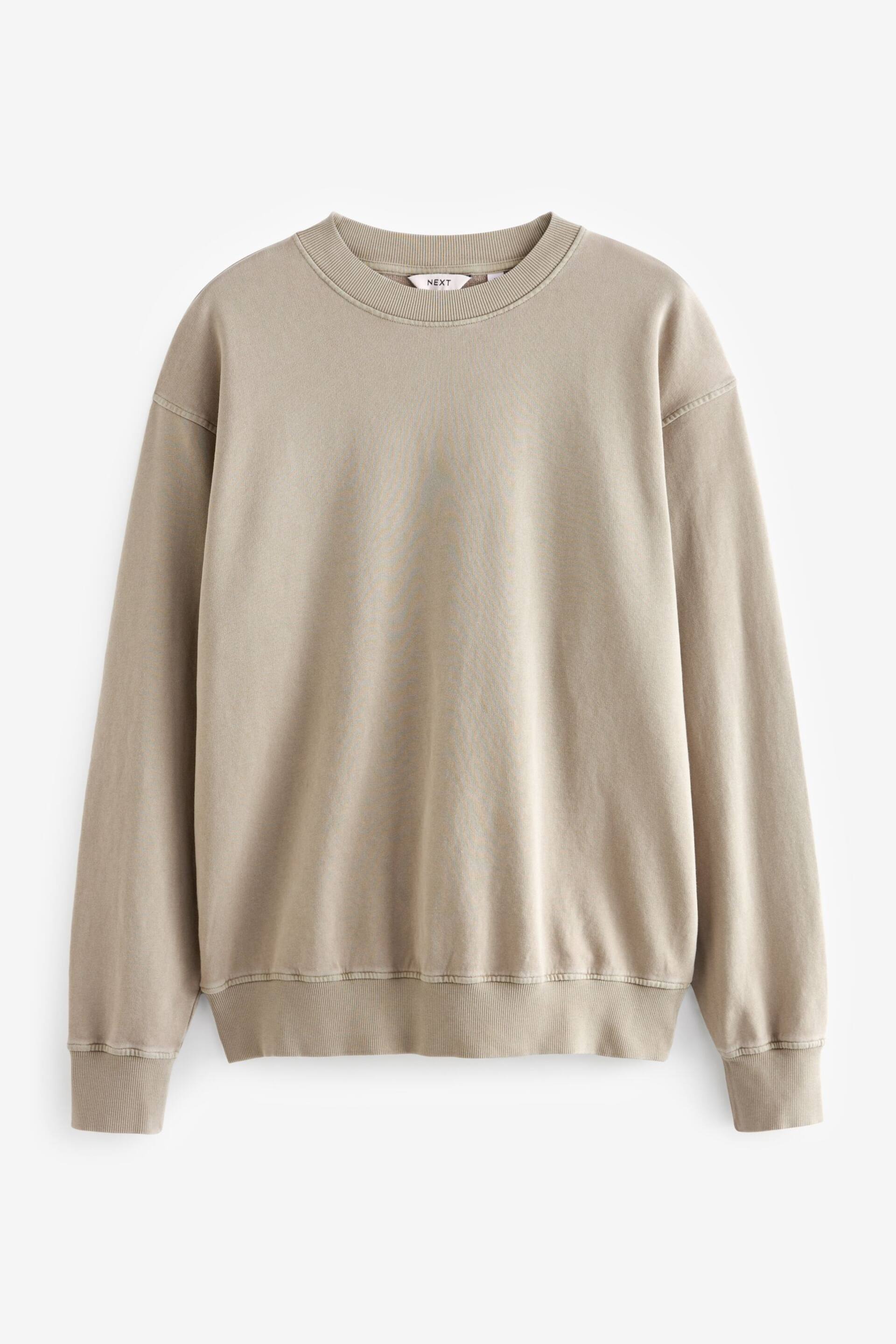 Stone Oversized Garment Wash Sweatshirt - Image 4 of 6