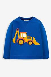JoJo Maman Bébé Cobalt Blue Digger Appliqué Sweatshirt - Image 1 of 2