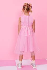 Pale Pink Mesh Tie Back Party Dress (3-16yrs) - Image 10 of 13