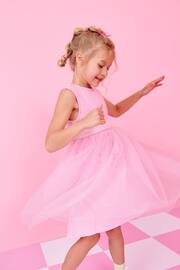 Pale Pink Mesh Tie Back Party Dress (3-16yrs) - Image 6 of 13