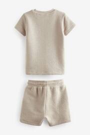 Neutral Textured Jersey Pocket T-Shirt and Shorts Set (3mths-7yrs) - Image 7 of 8