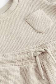 Neutral Textured Jersey Pocket T-Shirt and Shorts Set (3mths-7yrs) - Image 8 of 8