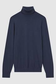 Reiss Eclipse Blue Caine Slim Fit Merino Wool Roll Neck Jumper - Image 2 of 5