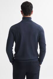 Reiss Eclipse Blue Caine Slim Fit Merino Wool Roll Neck Jumper - Image 5 of 5