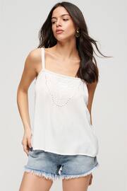 Superdry White Embroidered Cami Top - Image 1 of 5