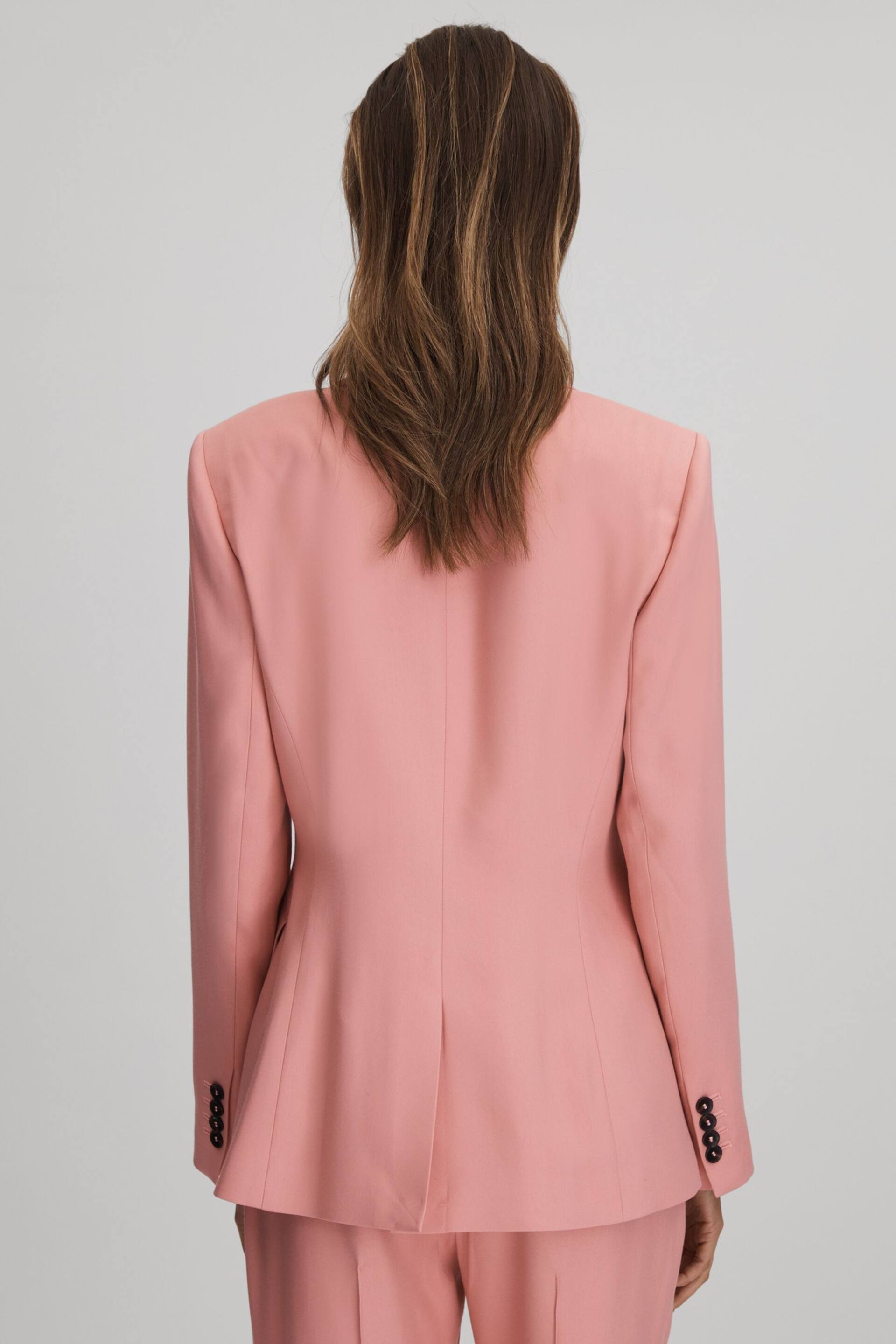 Reiss Pink Millie Tailored Single Breasted Suit Blazer - Image 5 of 7