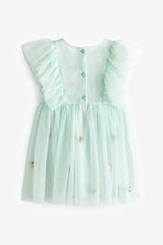 Pale Blue Embroidered Mesh Party Dress (3mths-10yrs) - Image 8 of 8