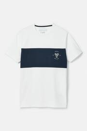 Joules Denton White Colourblock Jersey Crew Neck T-Shirt - Image 10 of 10