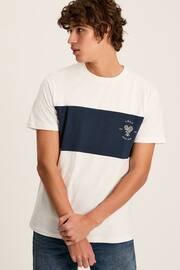Joules Denton White Colourblock Jersey Crew Neck T-Shirt - Image 3 of 10