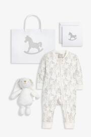The Little Tailor Baby Sleepsuit And Toy Bunny 2 Piece Gift Set - Image 1 of 7
