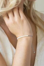 Ivory & Co Rhodium Carlisle And Pearl Dainty Toggle Bracelet - Image 3 of 5