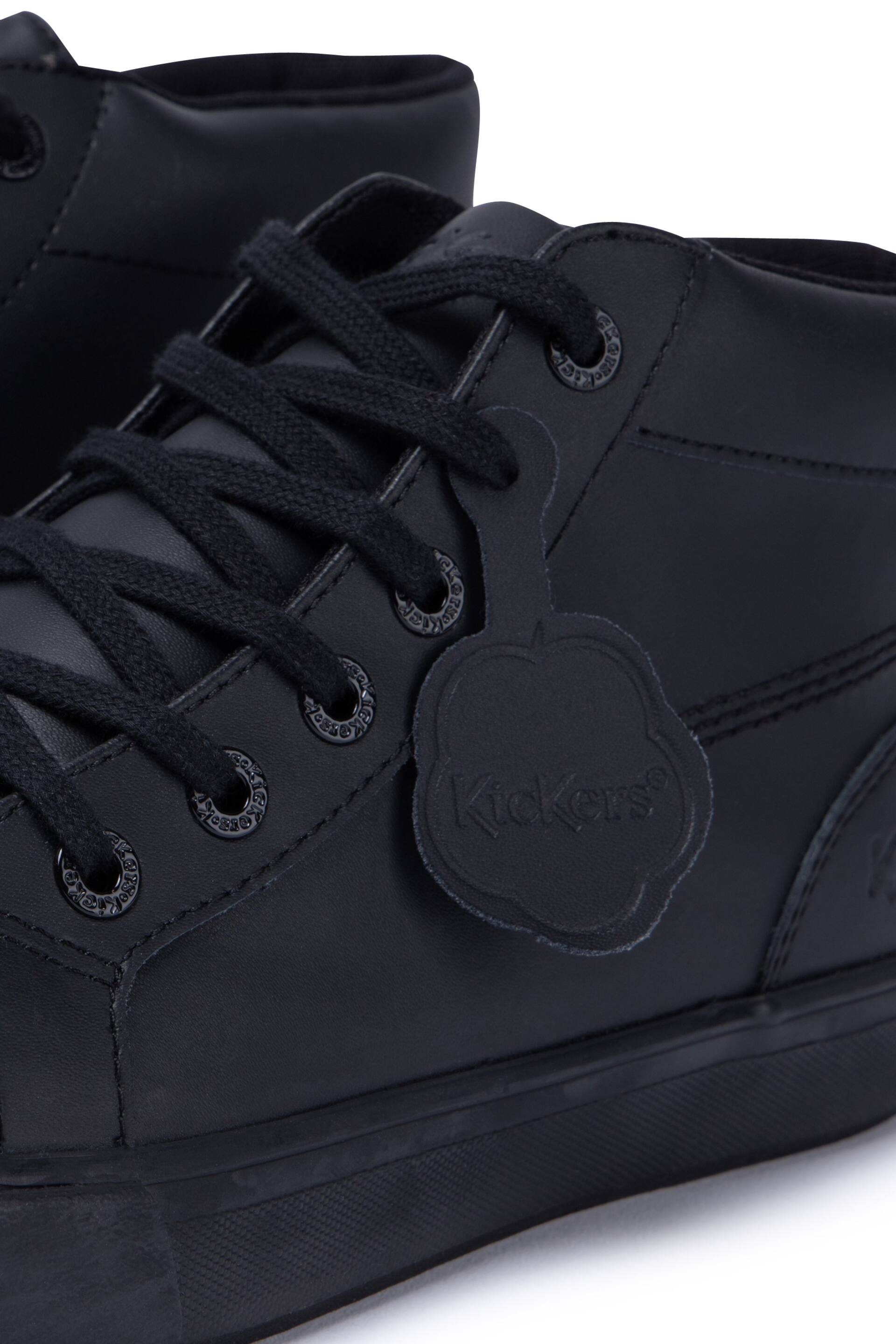 Kickers Black Tovni Hi Leather Shoes - Image 6 of 6