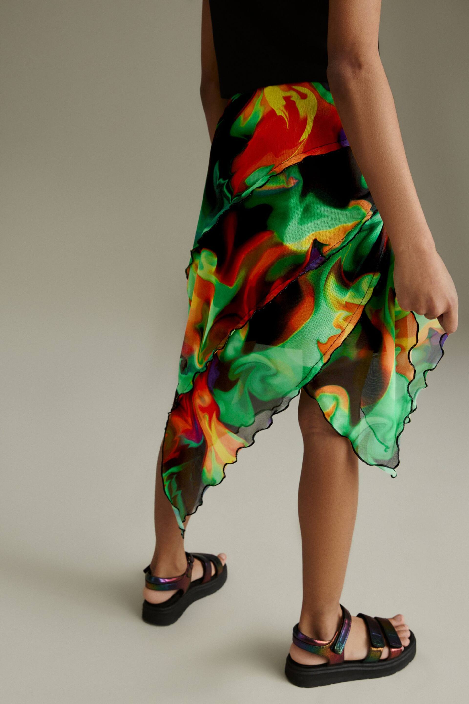Multi Printed Asymmetric Skirt (3-16yrs) - Image 3 of 7