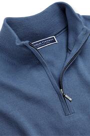 Charles Tyrwhitt Blue Pure Merino Zip Neck Jumper - Image 3 of 3