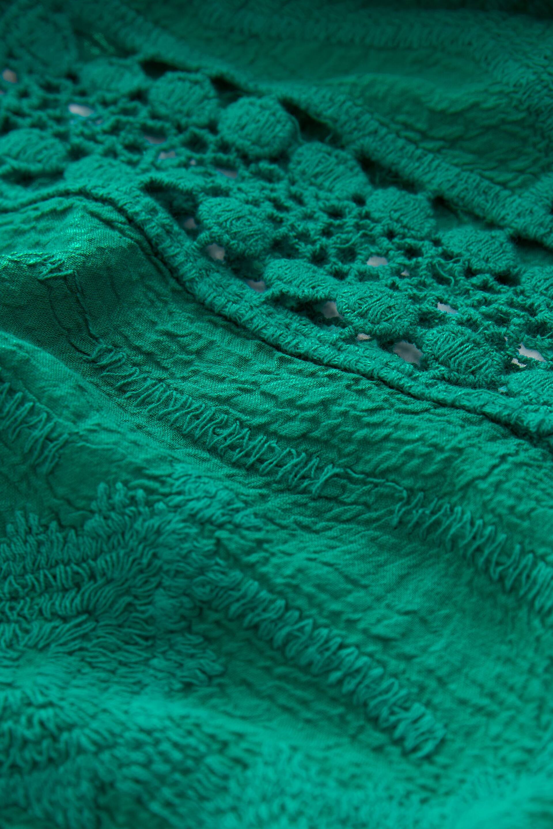 Green Crochet Longline Kimono Cover-Up - Image 6 of 6