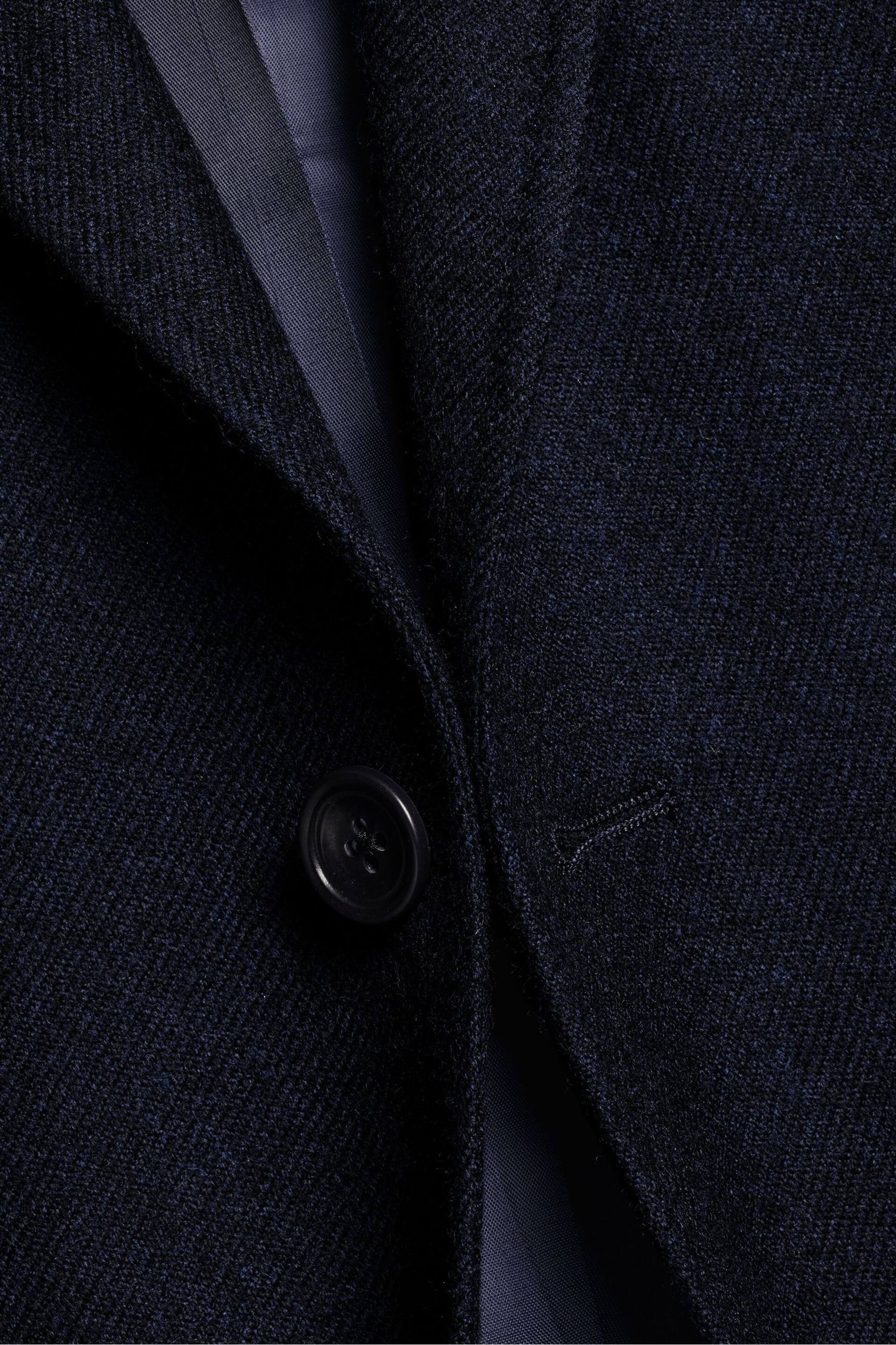 Charles Tyrwhitt Blue Slim Fit Twill Wool Jacket - Image 5 of 5