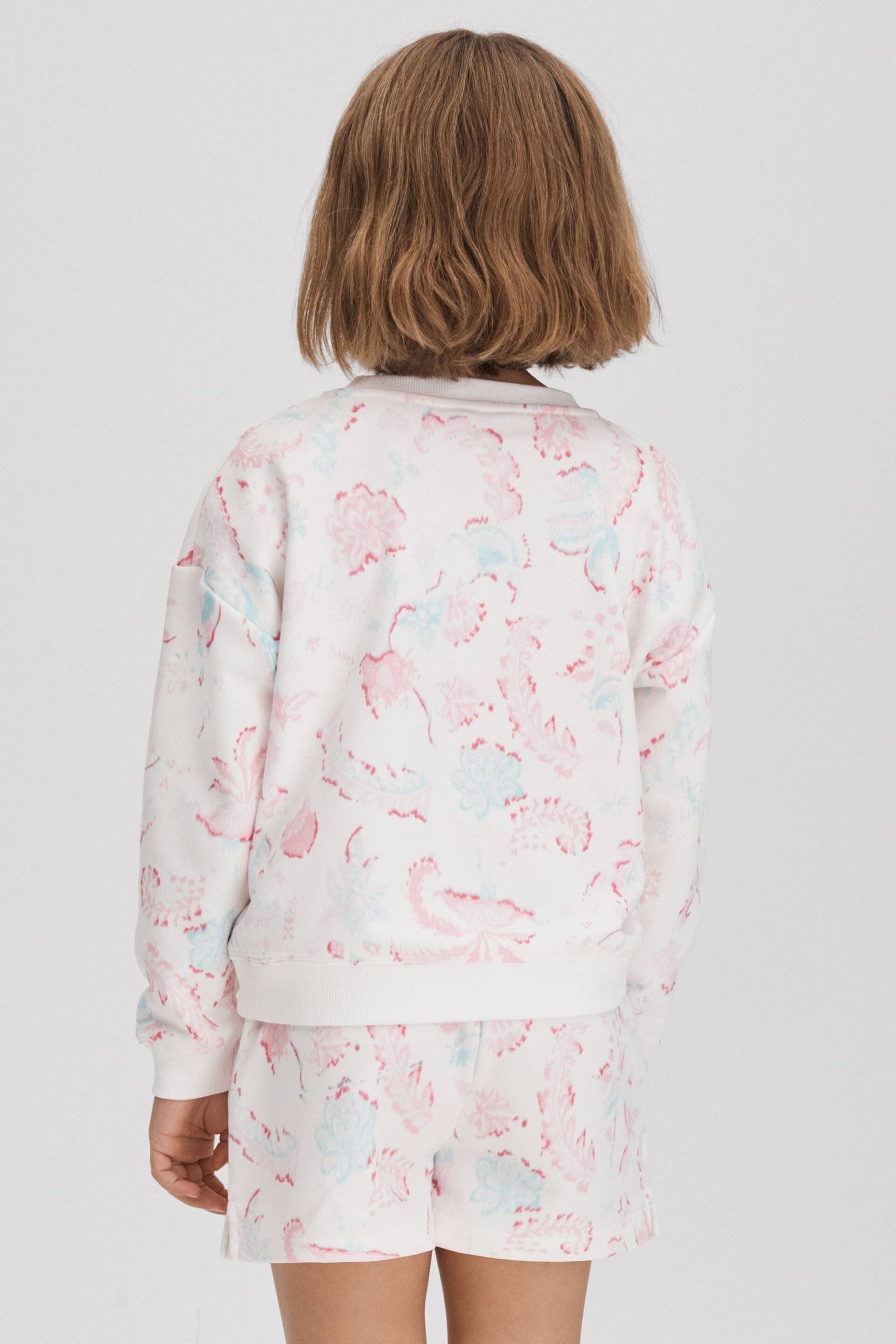 Reiss Pink Jessie Teen Crew Neck Jumper and Shorts Set - Image 6 of 7