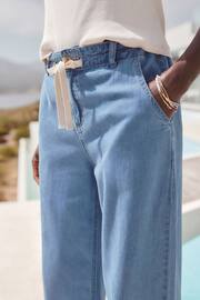 Mid Blue Lightweight Denim Wide Leg Jeans - Image 4 of 6