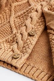 Tan Brown Cable Knitted Baby Cardigan (0mths-2yrs) - Image 7 of 7