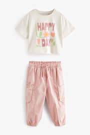Pink Cargo Trousers and T-Shirt Set (3mths-7yrs) - Image 5 of 9