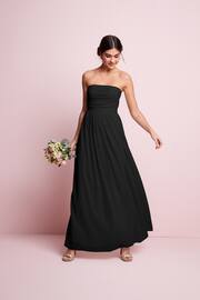 Black Mesh Multiway Bridesmaid Wedding Maxi Dress - Image 3 of 9