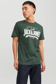 JACK & JONES Green Short Sleeve Logo T-Shirt - Image 1 of 5